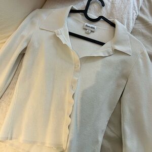 Aritzia Sunday best cardigan white with collar